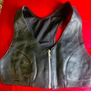 Racerback leather crop top